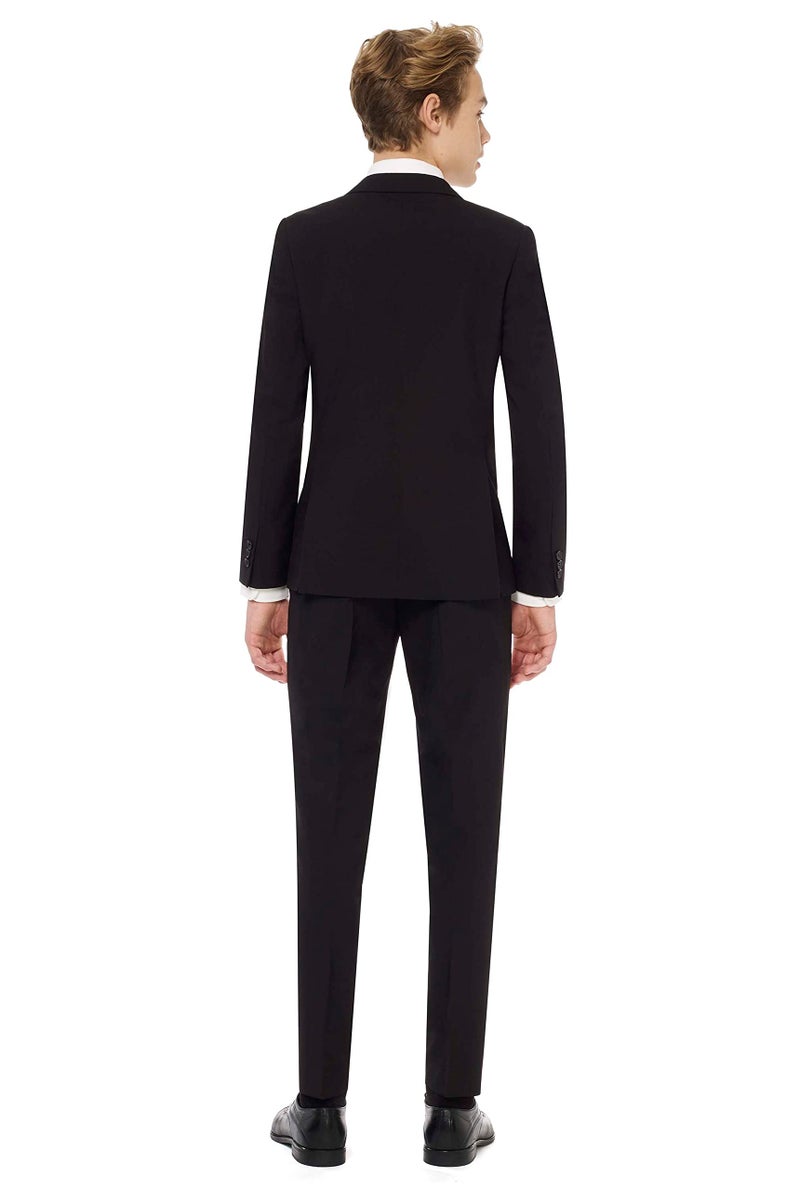 Opposuits Teen Boys Black Knight Solid Color Suit - Prom and Wedding Party Outfit - Including Blazer, Pants and Tie - Black - Size: 12 Years - Image 3